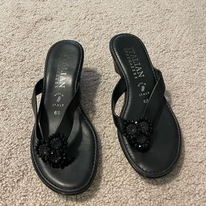 Women’s wedge sandals. Used but great condition. Size 6.5. Black